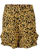 Ganni Foliage Print Shorts - Yellow