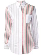 Thom Browne Fun Mix Wide Stripe Flannel Shirt - White