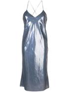 Michelle Mason Bias Midi Dress - Blue