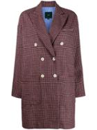Jejia Double Breasted Check Coat - Black