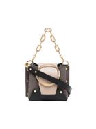 Yuzefi Grey Delila Mini Leather And Suede Shoulder Bag
