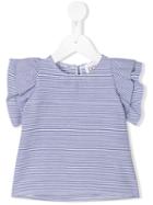 Douuod Kids - Ruffle Sleeve Dress - Kids - Cotton/polyamide/spandex/elastane/viscose - 9 Mth, Blue