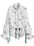 Burberry Triple Archive Logo Print Shell Jacket - White