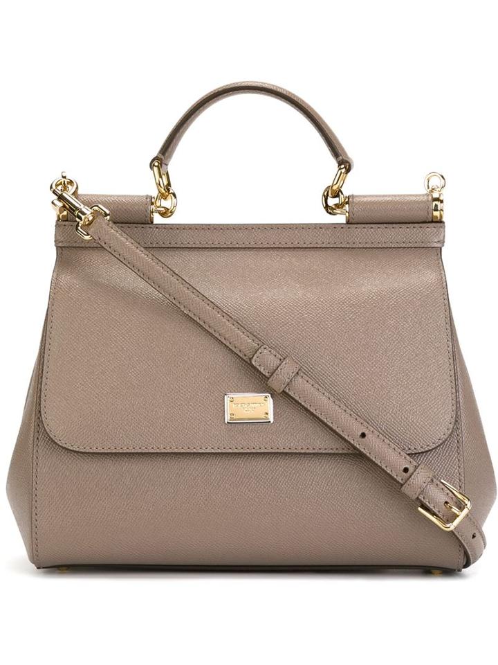 Dolce & Gabbana Small 'sicily' Tote, Women's, Grey, Leather