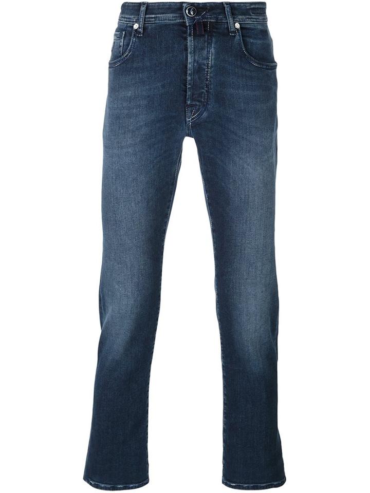 Jacob Cohen Straight Leg Jeans, Men's, Size: 34, Blue, Cotton/polyester/spandex/elastane