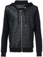 Philipp Plein - Leather Skull Hoodie - Men - Cotton/leather/polyester/polyurethane - Xl, Black, Cotton/leather/polyester/polyurethane
