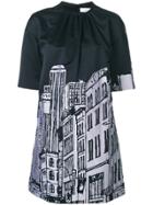 Victoria Victoria Beckham Cityscape Print Dress - Black