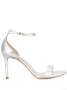 Saint Laurent Amber Ankle Strap Sandals - Silver