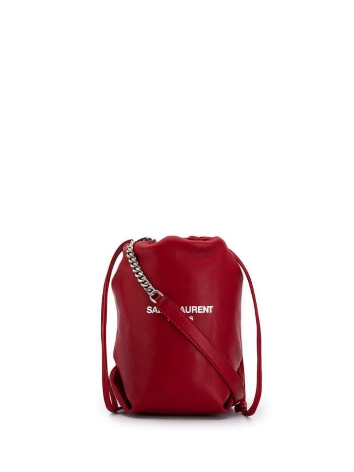 Saint Laurent Teddy Chain Pouch - Red