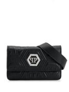 Philipp Plein Crystal Logo Shoulder Bag - Black