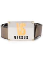 Versus Logo Plaque Belt - Silver