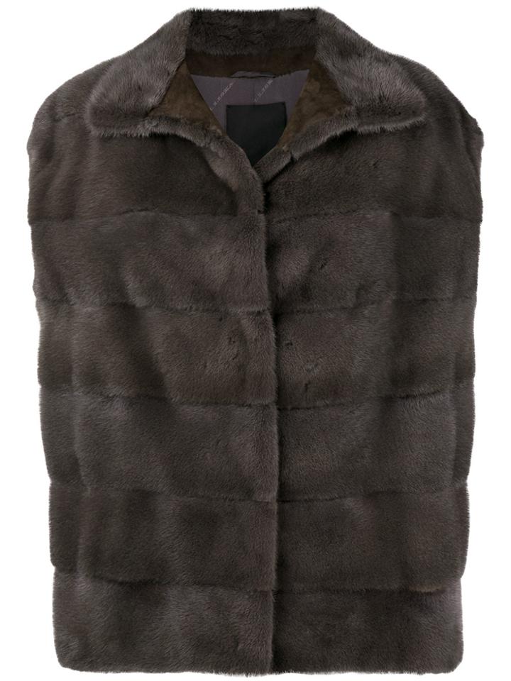 Liska Mink Fur Gilet - Grey