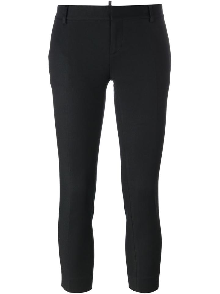 Dsquared2 Cropped Trousers, Women's, Size: 42, Black, Polyamide/spandex/elastane/polyester/cotton