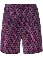 Prada Geometric Print Swim Shorts - Blue