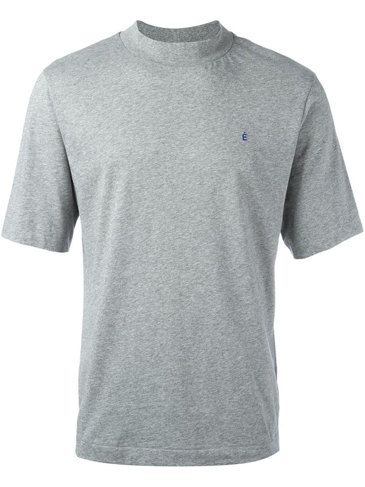 Études Embroidered Logo T-shirt, Men's, Size: Xs, Grey, Cotton
