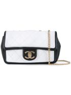 Chanel Vintage Quilted Colour Block Cc Shoulder Bag - White