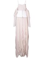 Vera Wang Off The Shoulder Draped Gown - Pink & Purple