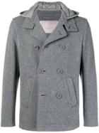 Herno Hooded Double Breasted Jacket - Grey