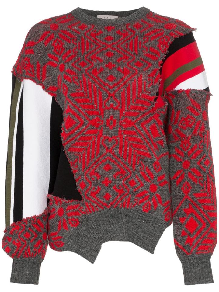 Preen By Thornton Bregazzi Vera Distressed Contrasting Inserts Jumper