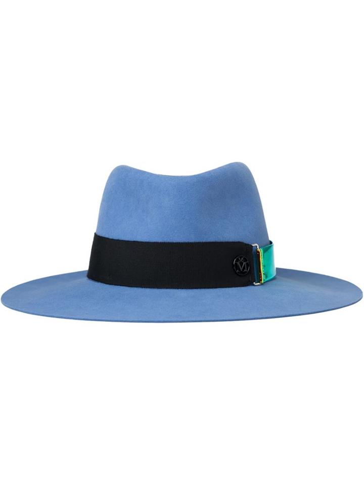 Maison Michel Charles Hat, Women's, Size: L, Blue, Rabbit Fur