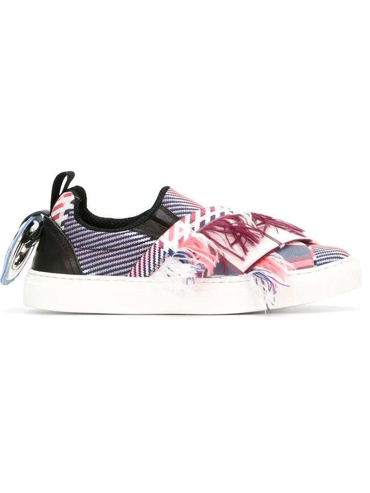 Msgm Fringed Appliqué Slip-on Sneakers