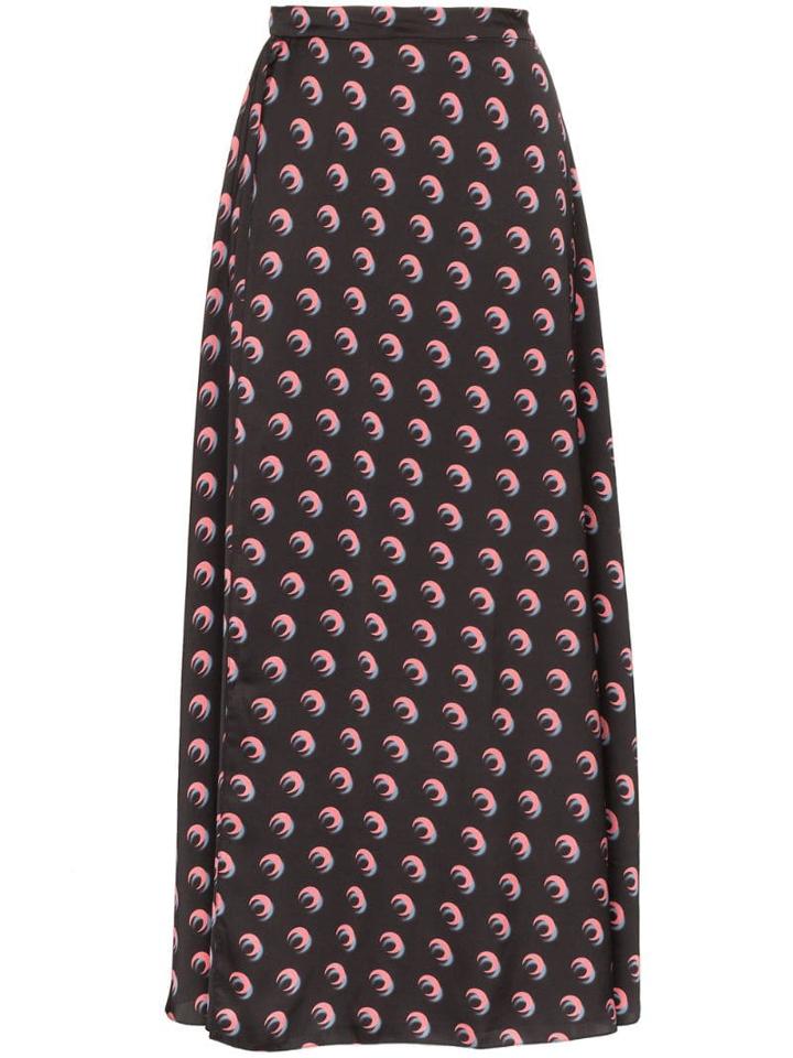 Marine Serre Moon Shadow Print Midi Skirt - Black