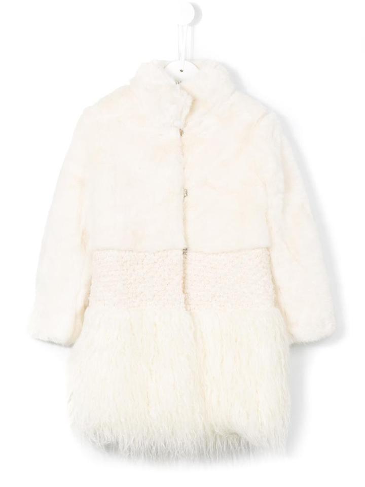 Ermanno Scervino Junior Faux Fur Coat, Girl's, Size: 10 Yrs, White
