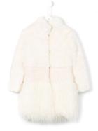 Ermanno Scervino Junior Faux Fur Coat, Girl's, Size: 10 Yrs, White