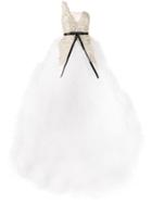 Loulou Beaded Feather Full Gown - White