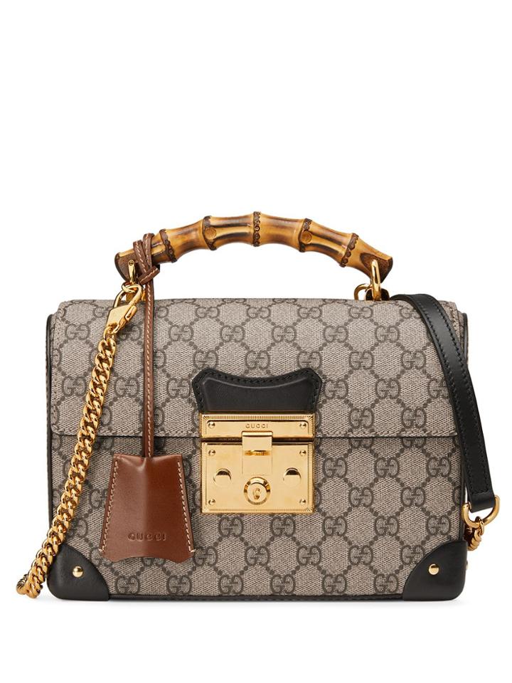 Gucci Padlock Gg Small Bamboo Shoulder Bag - Neutrals