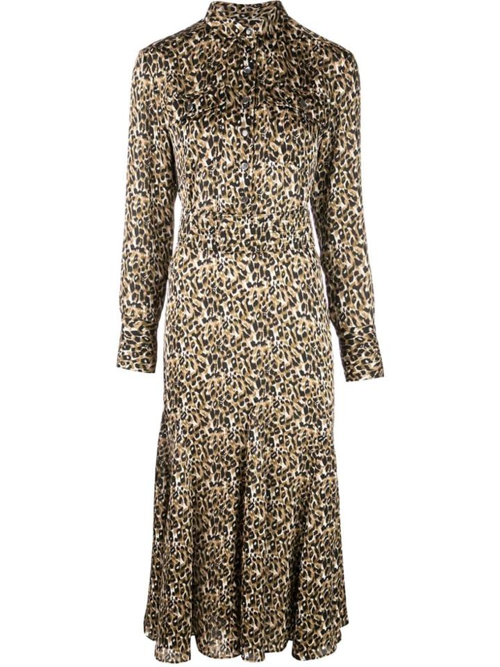 Equipment Leopard Print Shirt Dress - Brown