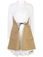 Sacai Contrast Panel Shirt Dress - White