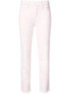 Paige Hoxton High Rise Cropped Jeans - Pink & Purple