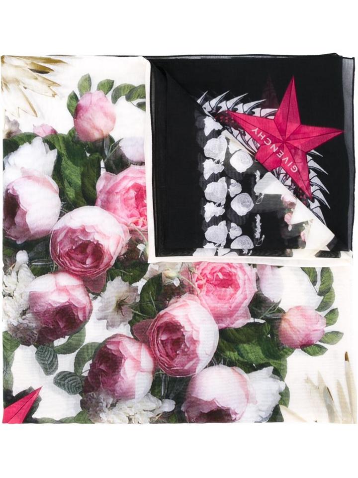 Givenchy Floral Print Scarf, Women's, Silk/cotton