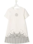 Roberto Cavalli Junior Logo Studded Dress - White
