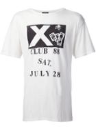 R13 Club 88 Print T-shirt, Men's, Size: Large, White, Cotton/cashmere