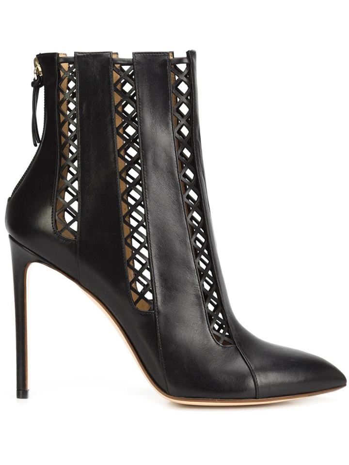 Francesco Russo Cut-off Detailing Ankle Boots - Black