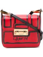Lanvin Jiji Crossbody Bag, Women's, Red, Calf Leather/polyester/cotton/leather