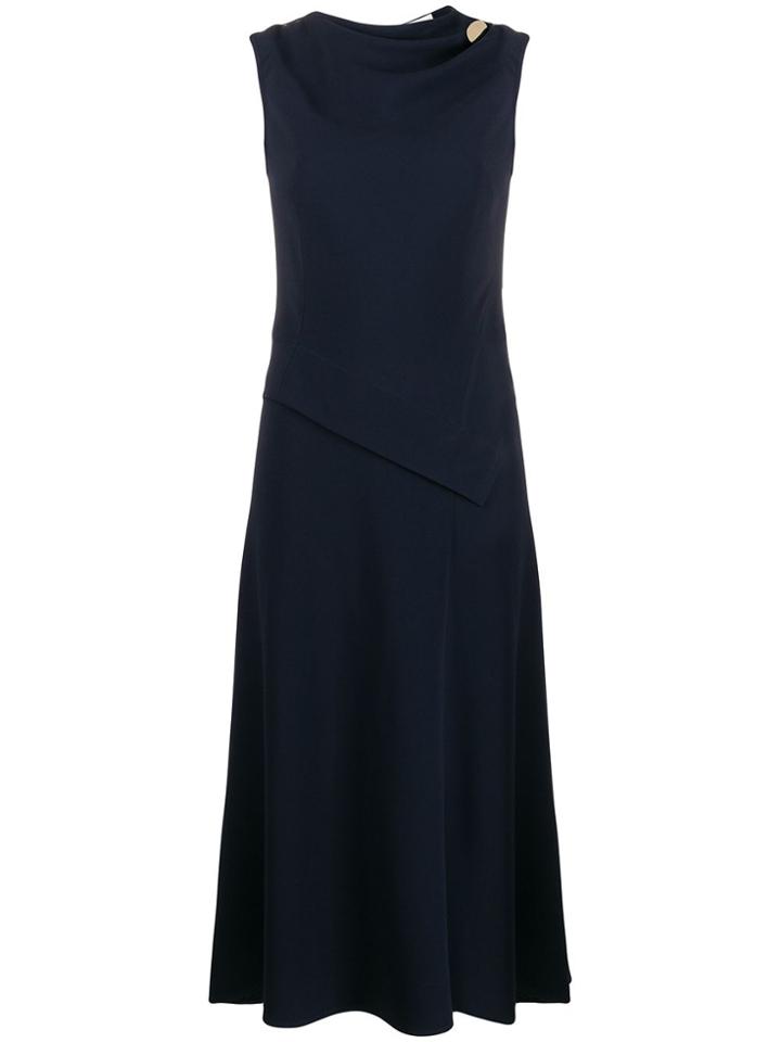 Victoria Beckham Sleeveless Draped Midi Dress - Blue