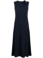 Victoria Beckham Sleeveless Draped Midi Dress - Blue