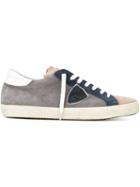 Philippe Model Logo Patch Sneakers, Men's, Size: 40, Grey, Cotton/leather/rubber
