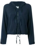 Kristensen Du Nord Cropped Hooded Jacket, Women's, Size: 1, Blue, Silk/spandex/elastane/cotton/cashmere