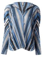 Pleats Please By Issey Miyake Striped Pleated Blouse