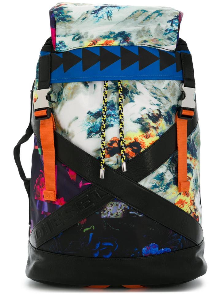 Diesel Patterned Backpack - Multicolour