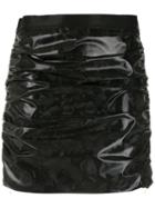 À La Garçonne Rubber Camo Skirt - Black