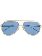 Dolce & Gabbana Eyewear Blue Lens Aviator Sunglasses - Gold