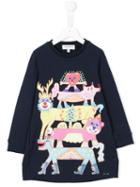 Simonetta Limited Edition 'zosen Bandid' Print Dress, Toddler Girl's, Size: 4 Yrs, Blue
