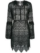 Pinko Lace Bell Sleeve Mini Dress - Black