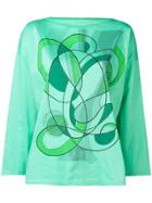 Fendi Vintage 1980's Abstract Print T-shirt - Green