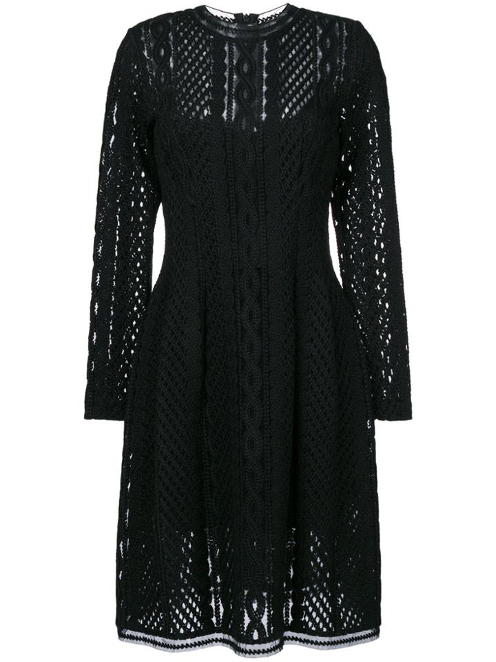 Ermanno Scervino Long Sleeved Sheer Dress - Black